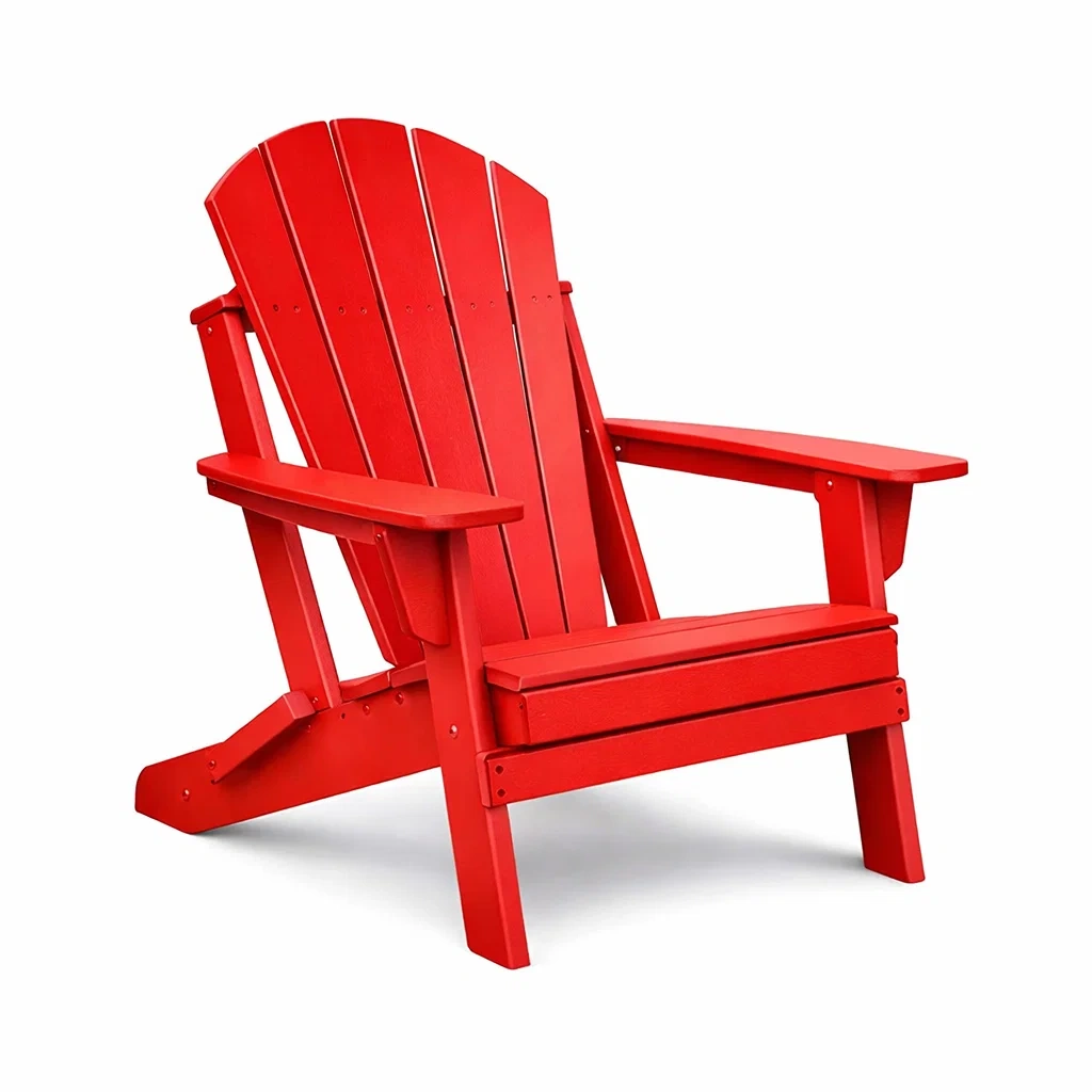 Adirondack chair Outdoor Seating Red Polyethylene-FURNINESTNOW