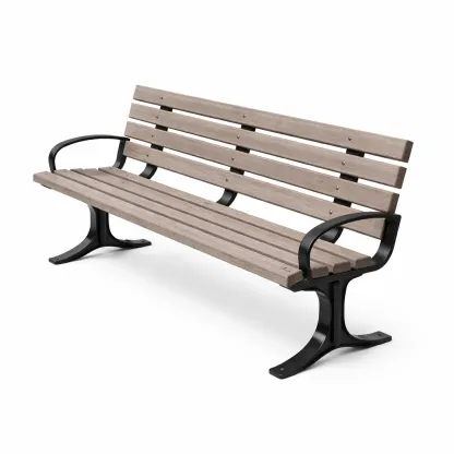 Bench with Composite Wood and Cast Iron-FURNINESTNOW