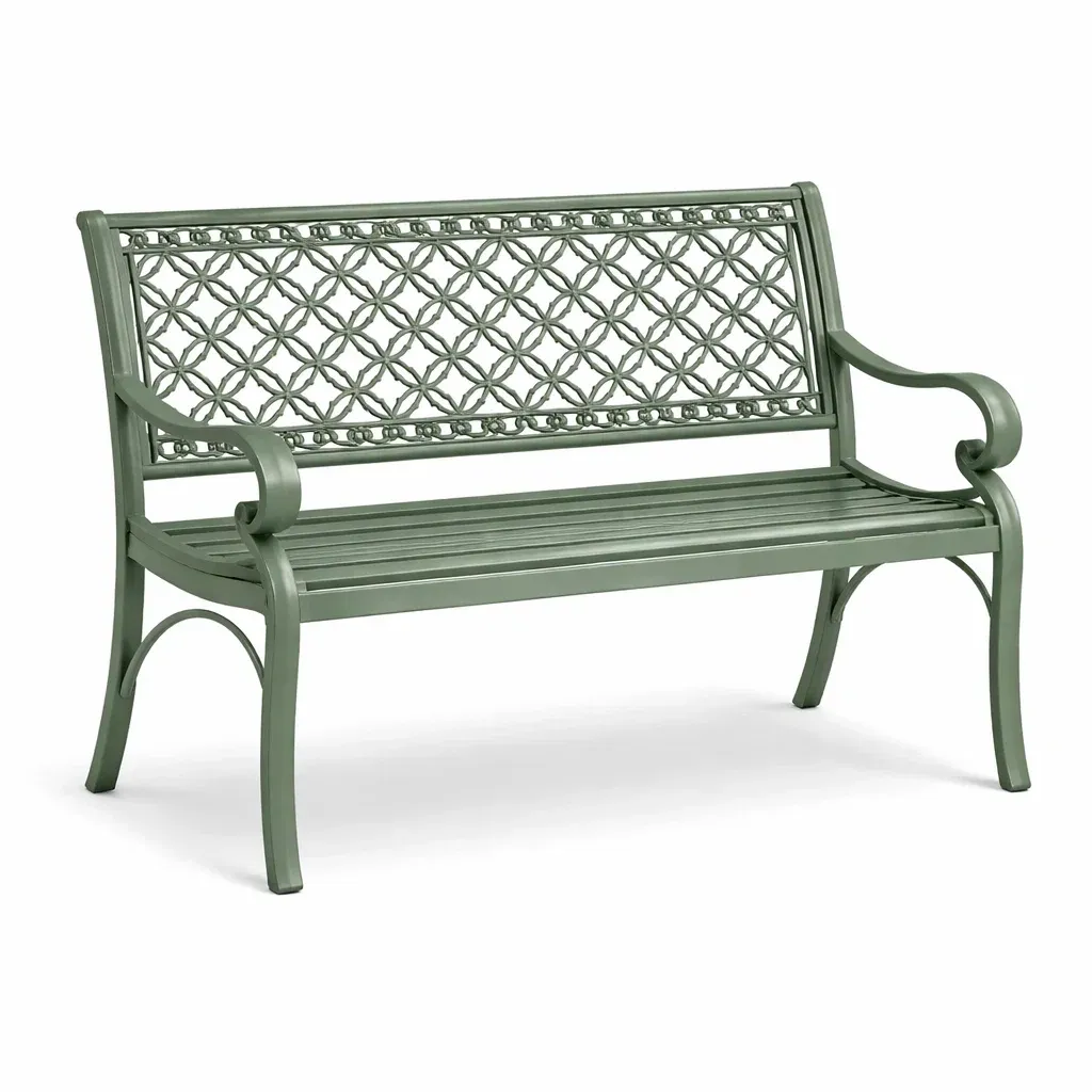 Bench Cast Aluminum Green-FURNINESTNOW