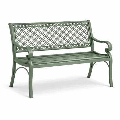 Bench Cast Aluminum Green-FURNINESTNOW