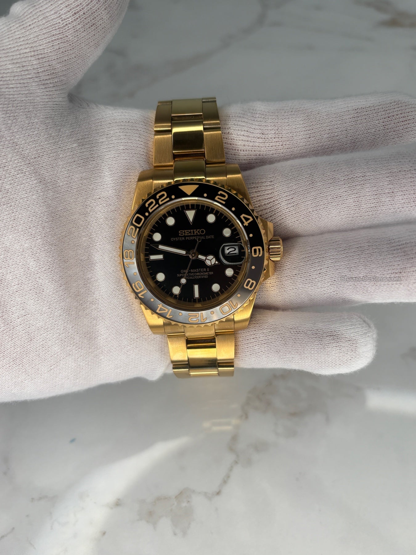 GMTeiko Gold GMT Watch | Chrono Customs