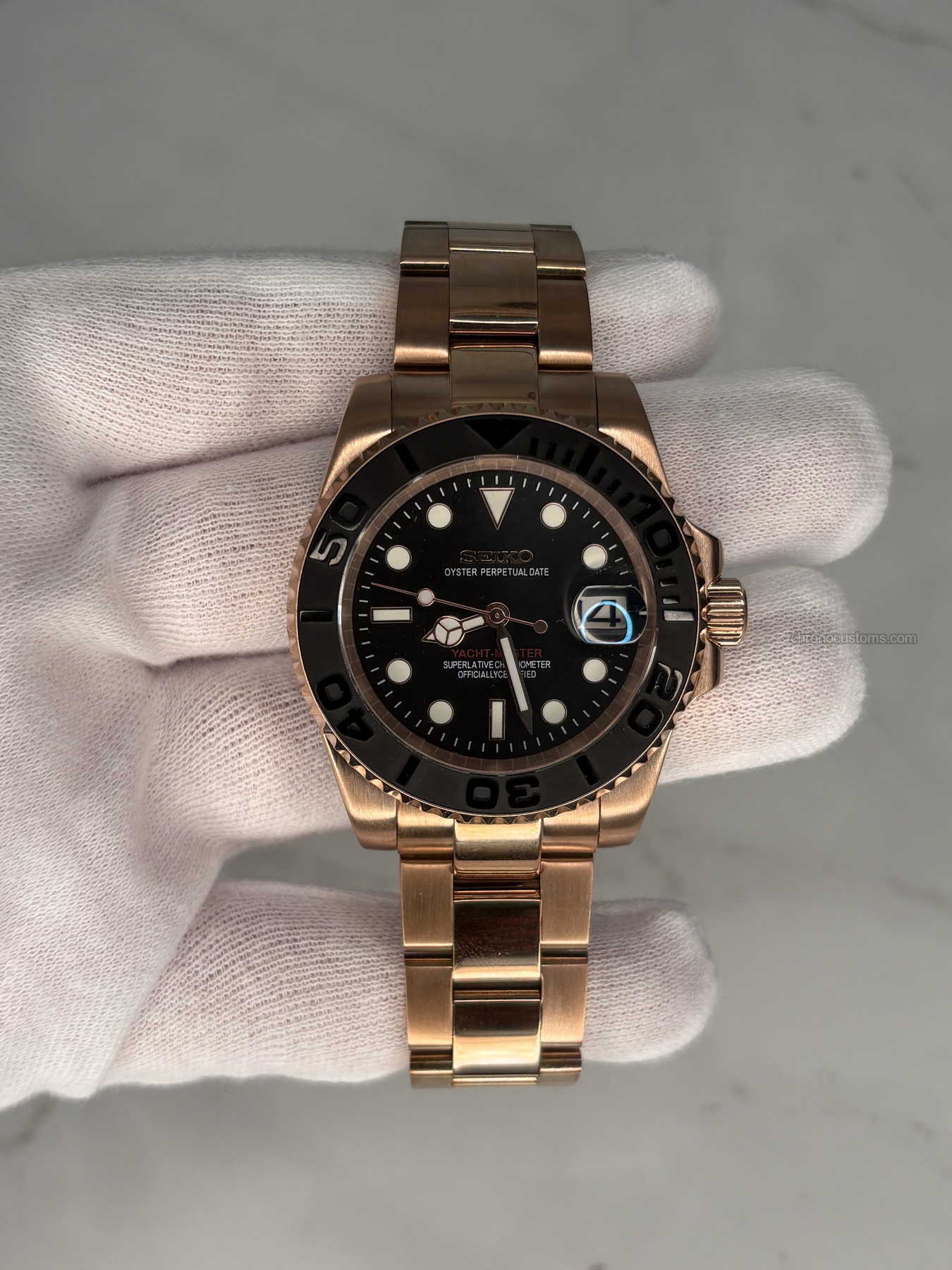 Seikomariner | Yacht Master Rose Gold – Chrono Customs