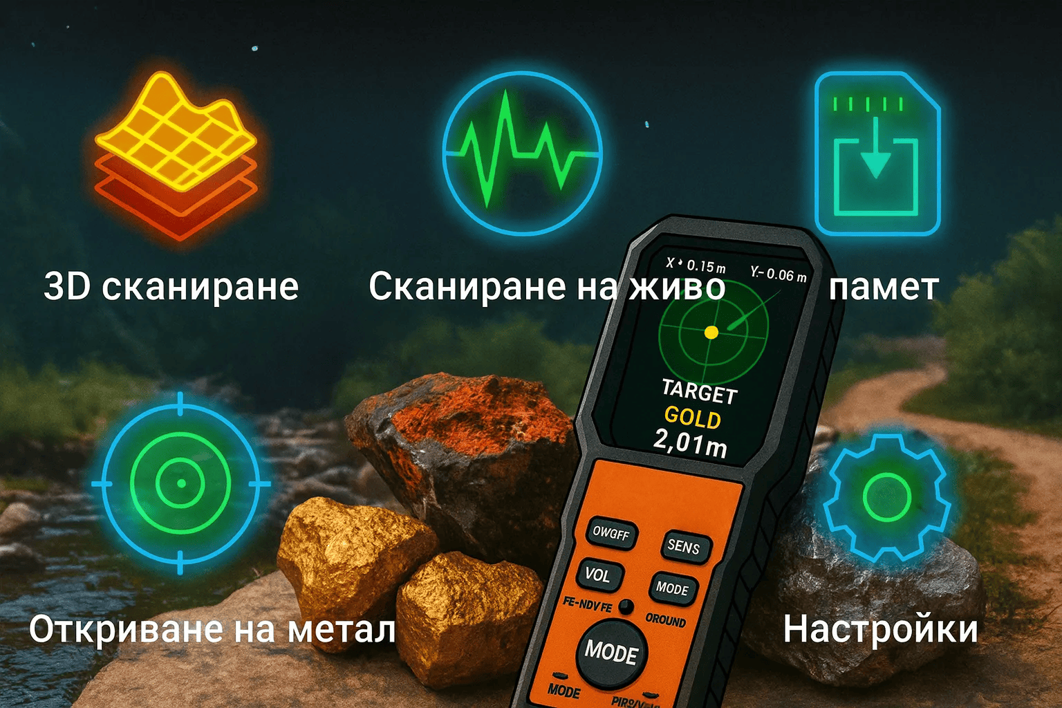 Високопрецизен металотърсач