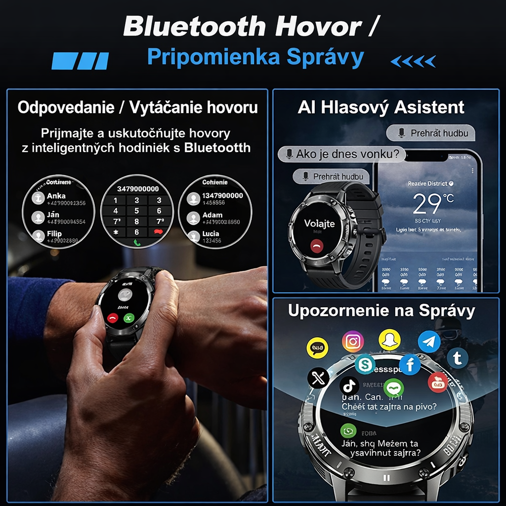 Nové inteligentné hodinky 2026: Monitorovanie športu a spánku, monitorovanie saturácie krvi kyslíkom, monitorovanie srdcovej frekvencie