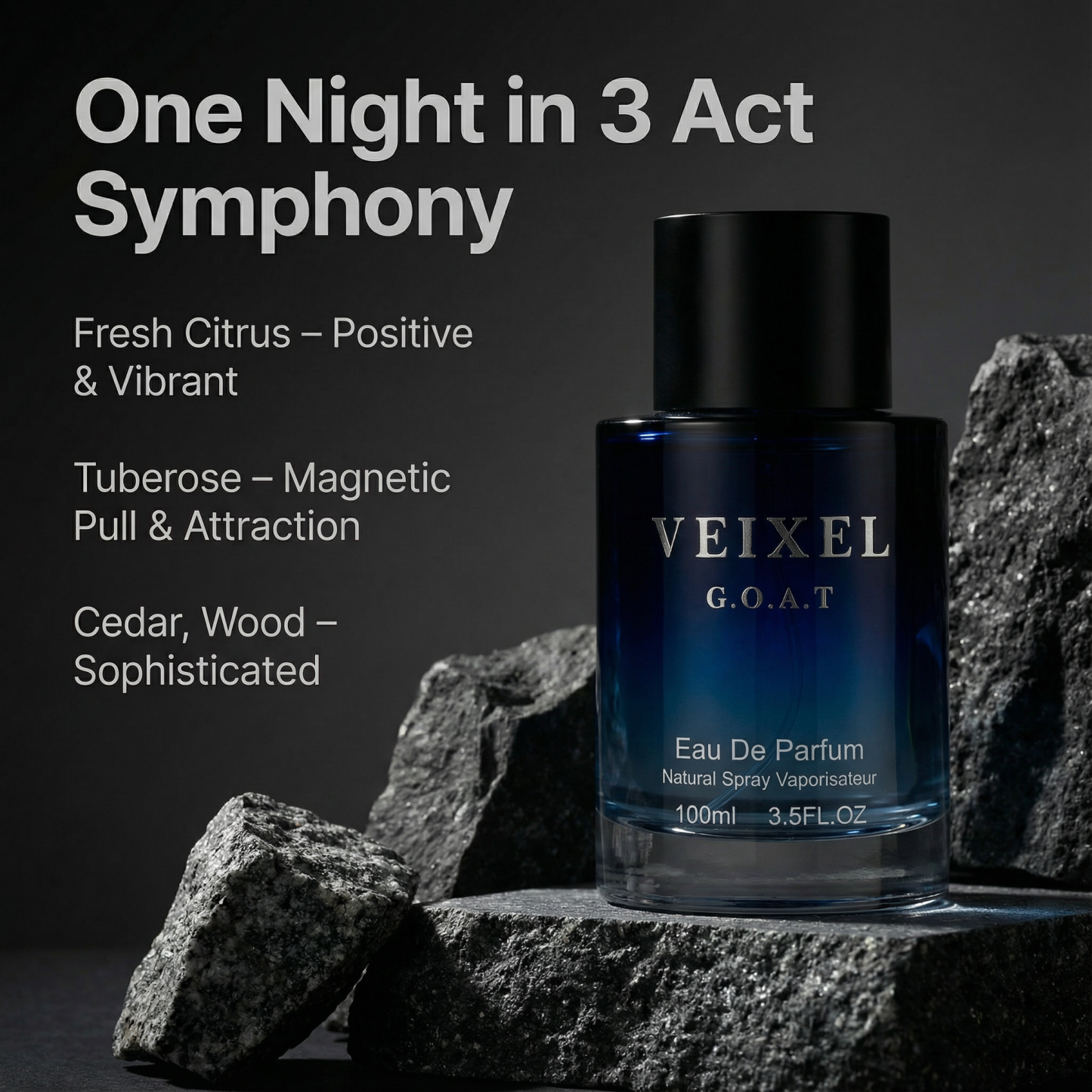 VEIXEL Ocean Aroma Men’s Cologne – 100ml Woody Amber Fragrance | Long-Lasting Eau de Parfum Intense for Him