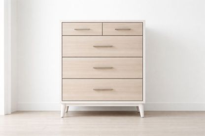 5-Drawer Dresser Wooden Chest of Drawers in Natural Finish