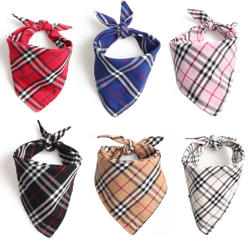 Pet Bandana – Scottish Plaid Dog Neck Scarf, British Fashion Drool Bib