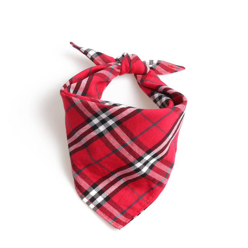 Pet Bandana – Scottish Plaid Dog Neck Scarf, British Fashion Drool Bib