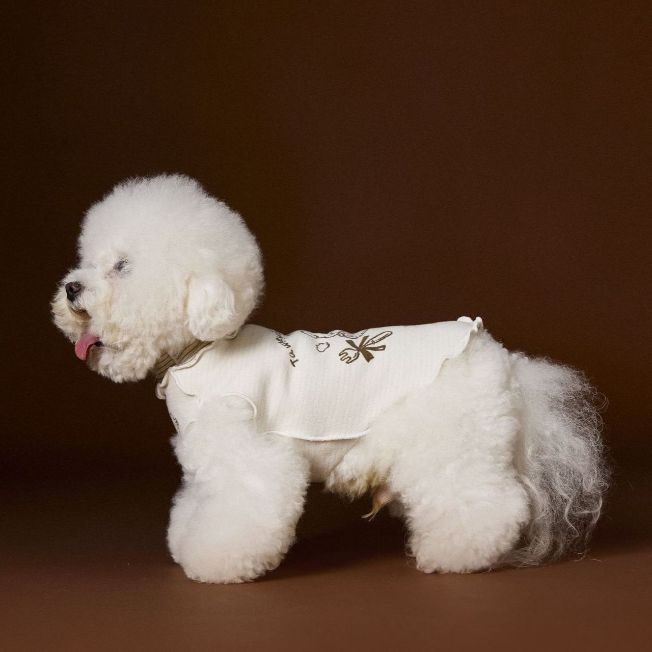 New striped lace dog sleeveless vest