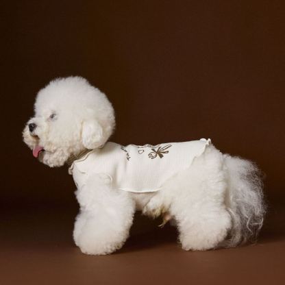 New striped lace dog sleeveless vest