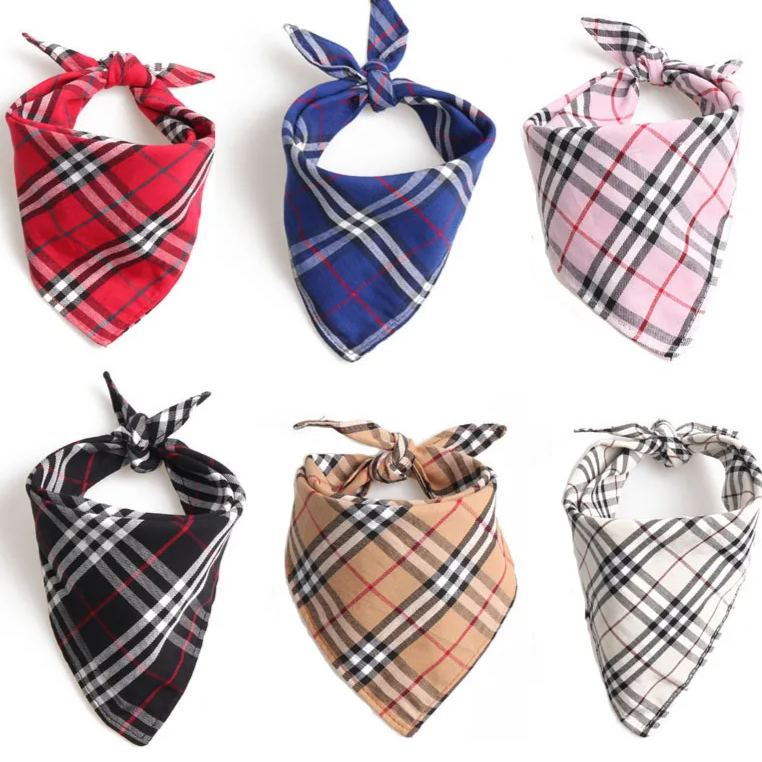 Pet Bandana – Scottish Plaid Dog Neck Scarf, British Fashion Drool Bib