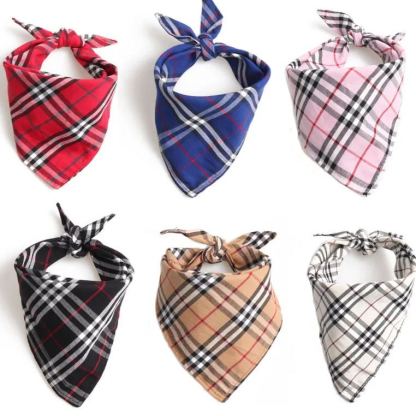 Pet Bandana – Scottish Plaid Dog Neck Scarf, British Fashion Drool Bib