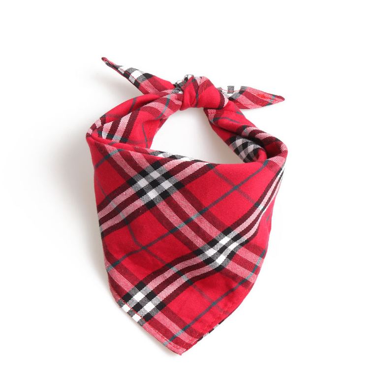 Pet Bandana – Scottish Plaid Dog Neck Scarf, British Fashion Drool Bib