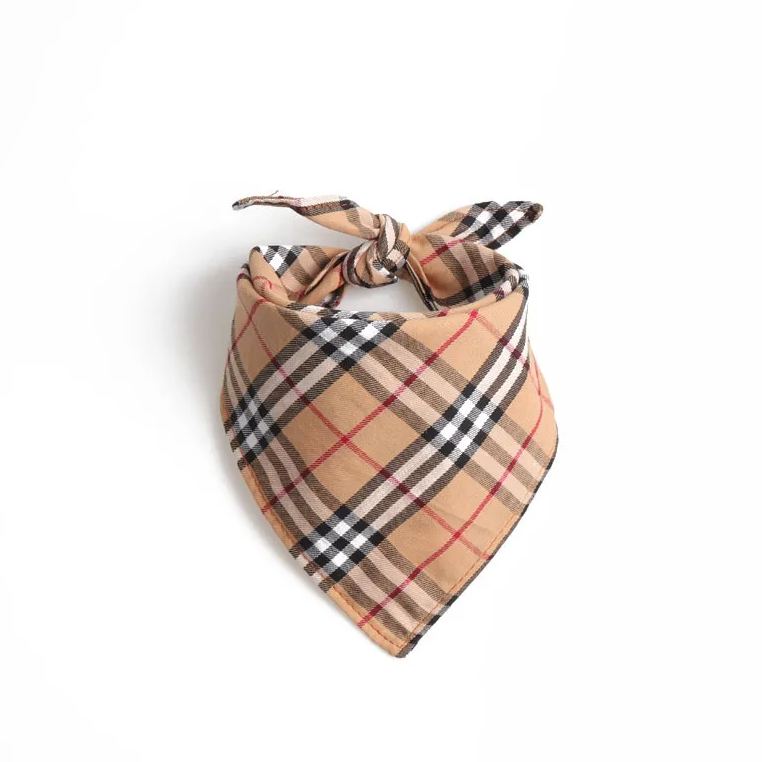 Pet Bandana – Scottish Plaid Dog Neck Scarf, British Fashion Drool Bib
