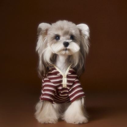 Autumn striped dog clothes sweatshirt