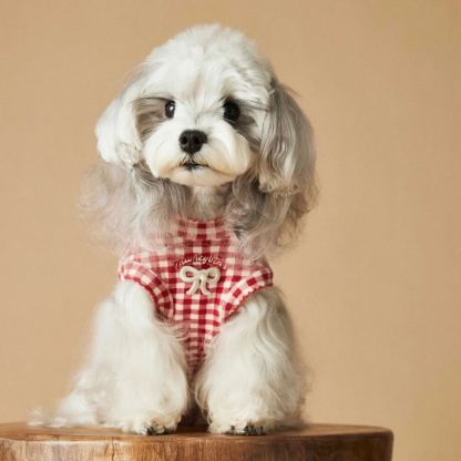 Popular dog sleeveless red plaid vest
