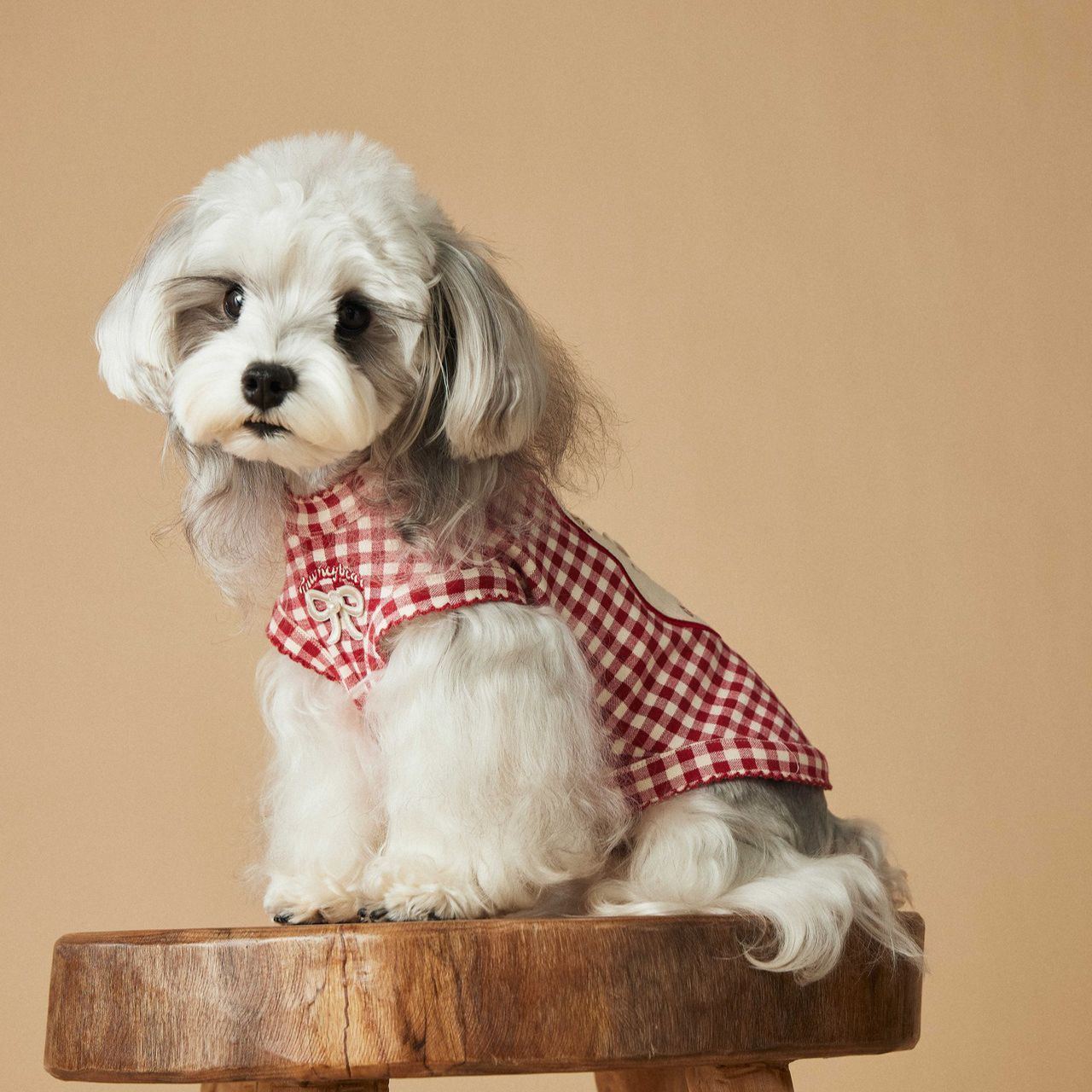 Popular dog sleeveless red plaid vest