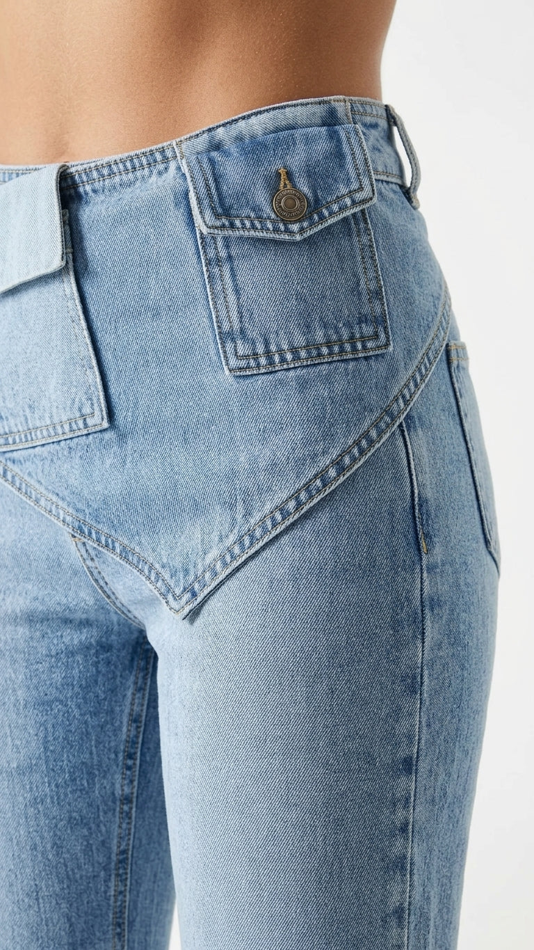 Light Wash Denim Solace Summer Denim Pants Light Wash Denim Pants with Relaxed Fit silhouette and Textured texture, additional styling view for City Daywear, Weekend in The Hamptons, US East / Hamptons Elite by rieiss