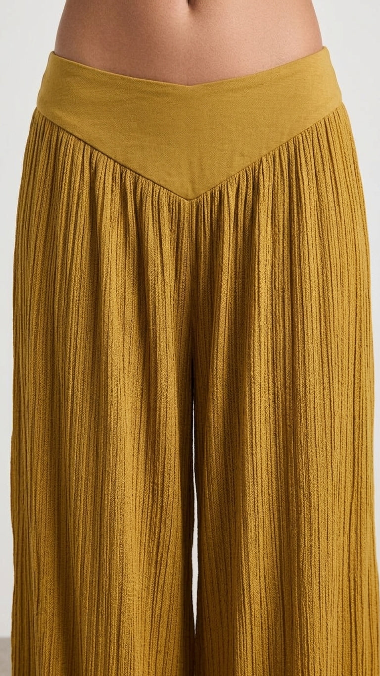 Olive Green Muse Resort Textured Romper Olive Green Romper with Wide-Leg silhouette and Textured texture, additional styling view for Resort Wear, a rooftop dinner in LA, US Coastal Glam