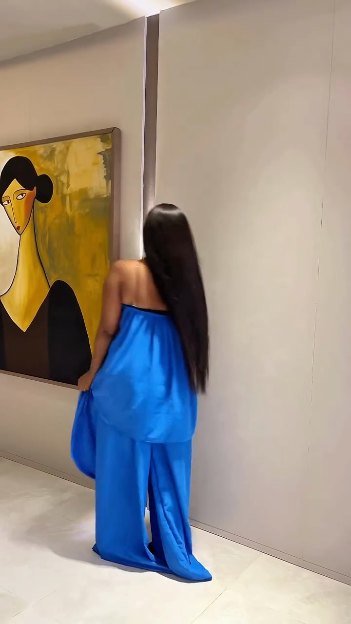 Backless ruffled top and wide-leg pants set-Trafni