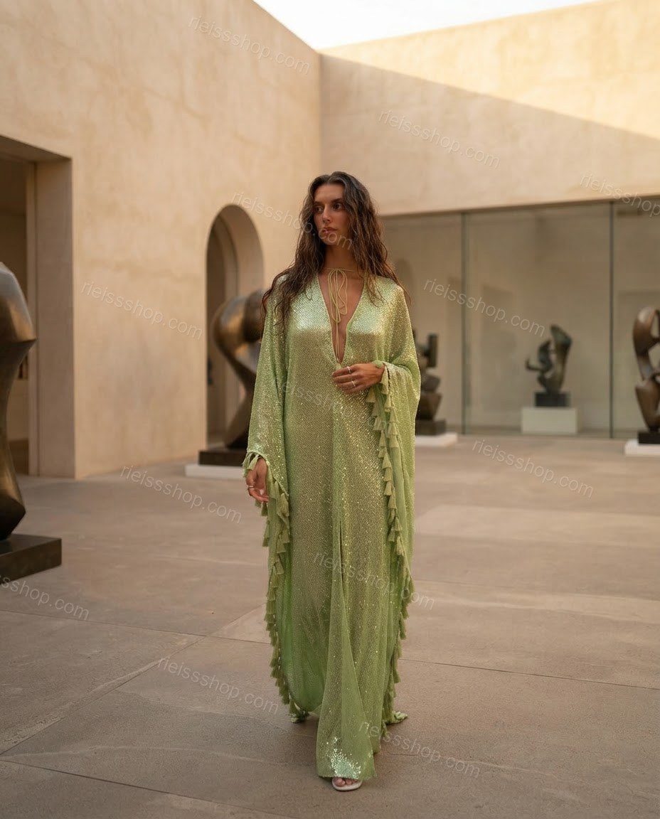 Lime Green Bloom Vacation Edit Printed Maxi Dress Lime Green Maxi Dress with Relaxed Fit silhouette and Textured texture, editorial ecommerce scene for Pre-Fall, an office-to-dinner transition, Fall current summer selling first with a light late-summer/pr by rieissshop