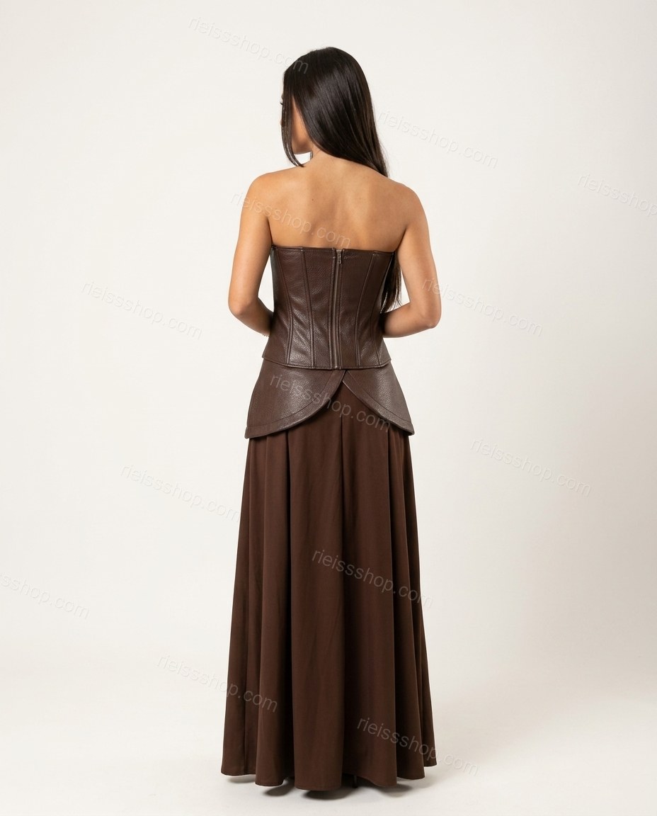 Brown City-Ready Pleated Pant Set by rieissshop