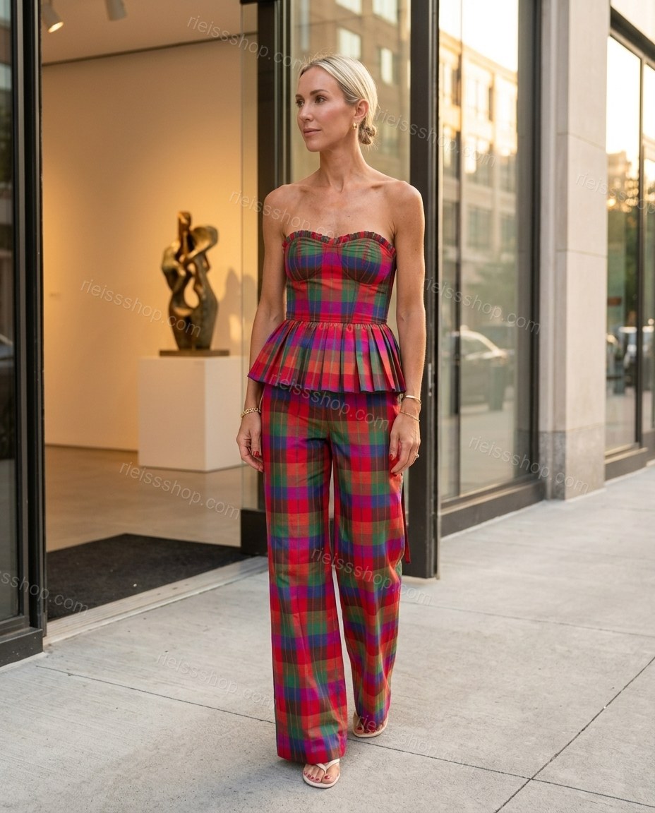 Multi-Color Refined Printed Pant Set by rieissshop