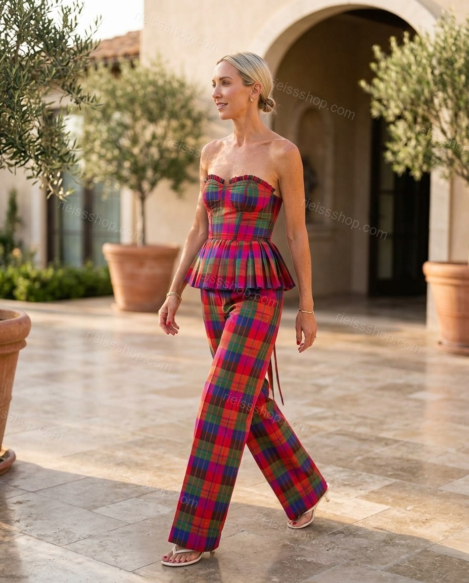 Multi-Color Refined Printed Pant Set by rieissshop