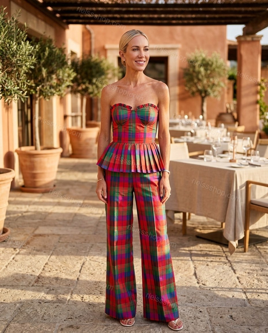 Multi-Color Refined Printed Pant Set by rieissshop