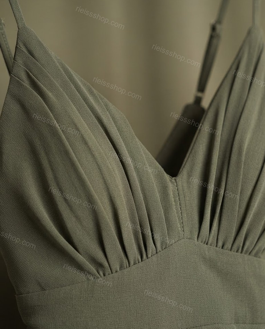 Olive Green Bloom Evening Tiered Maxi Dress by rieissshop
