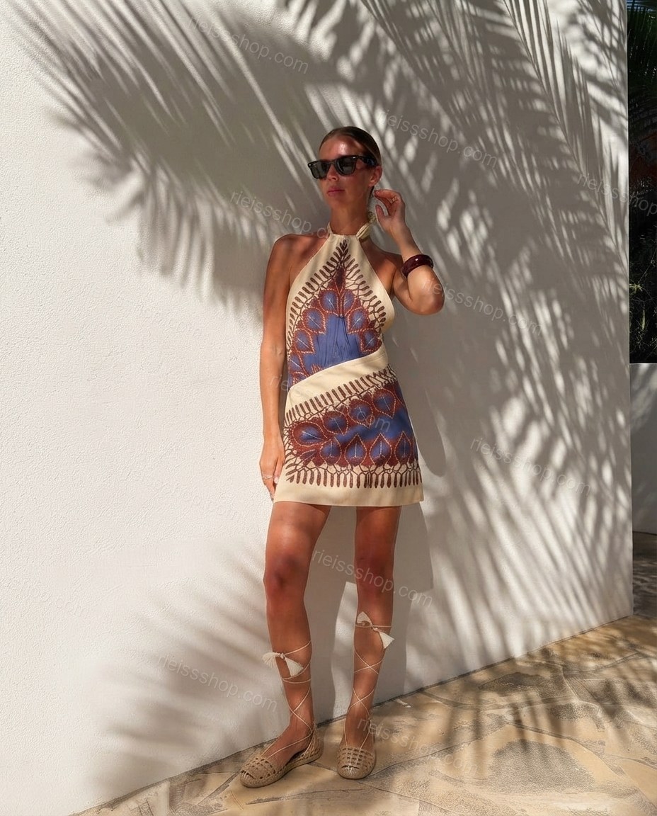 Ivory Poise Cocktail Hour Printed Mini Dress by rieissshop