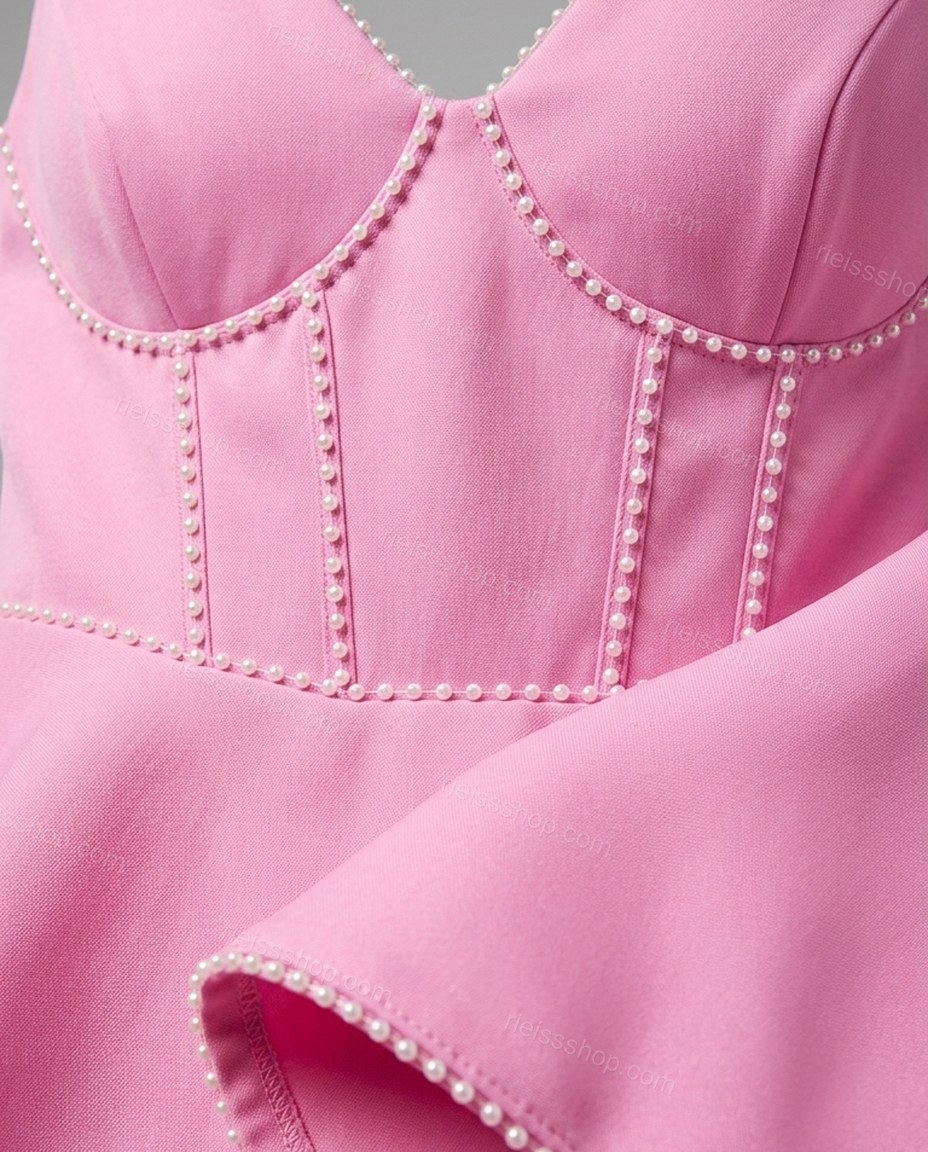 Pink Bloom City Dinner Sweetheart Mini Dress Pink Mini Dress with Structured silhouette and Ribbed Knit texture, additional styling view for Pre-Fall, an office-to-dinner transition, Fall current summer selling first with a light late-summer/pre-fall acce by rieissshop