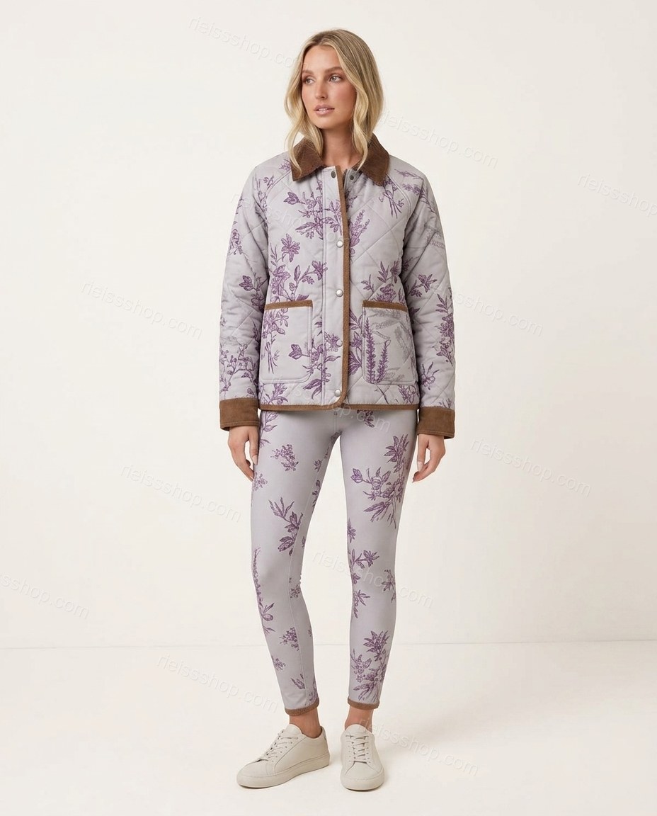 Light Gray Refined Floral Jacket Light Gray Jacket with Utility silhouette and Ribbed Knit texture, clean studio product view for City Layering, a dinner reservation, Fall transitional city days and cool-evening plans, Euro Chic Premium by rieissshop