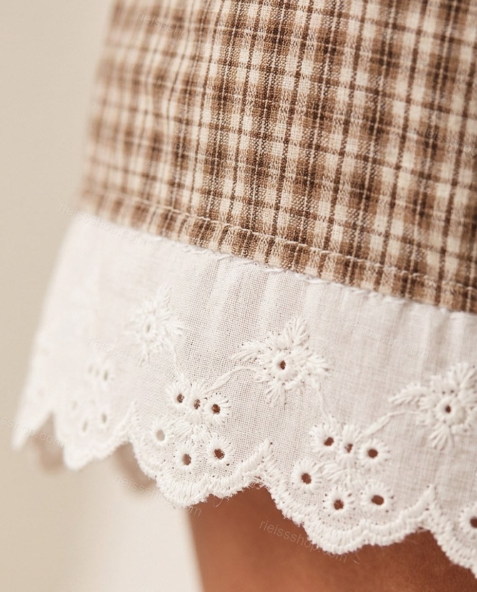 Brown Effortless Eyelet Short Set by rieissshop