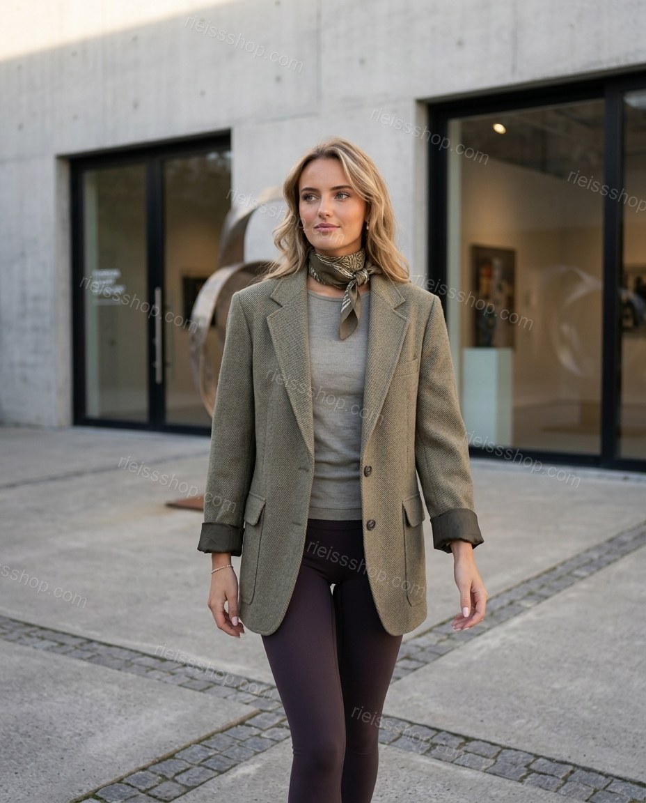 Olive Green Jacket, alternate use-case lifestyle view, by Rieissshop