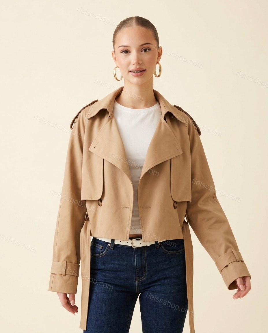 Tan Jacket, full-length hero view, by Rieissshop