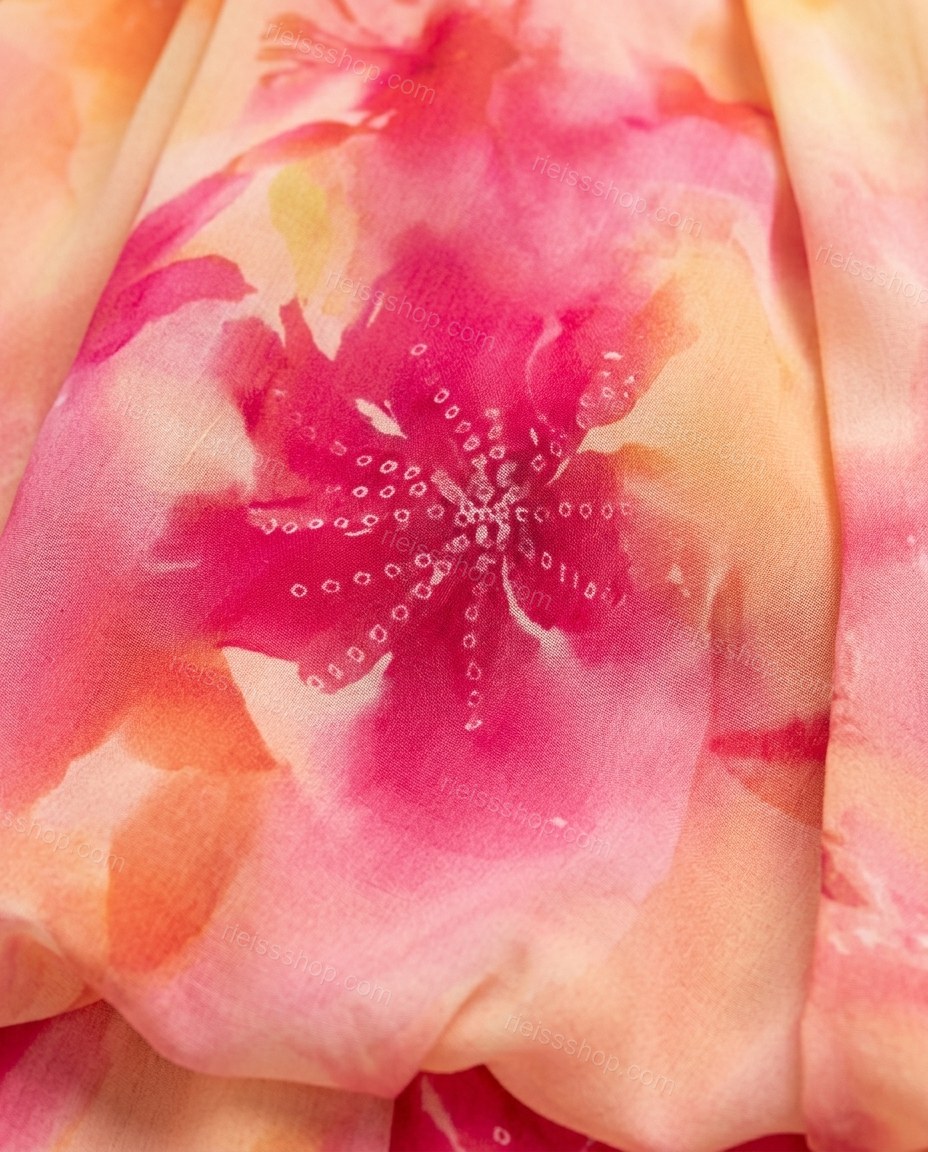Pink Floral Mini Open-Back Dress, close-up of floral, by Rieissshop