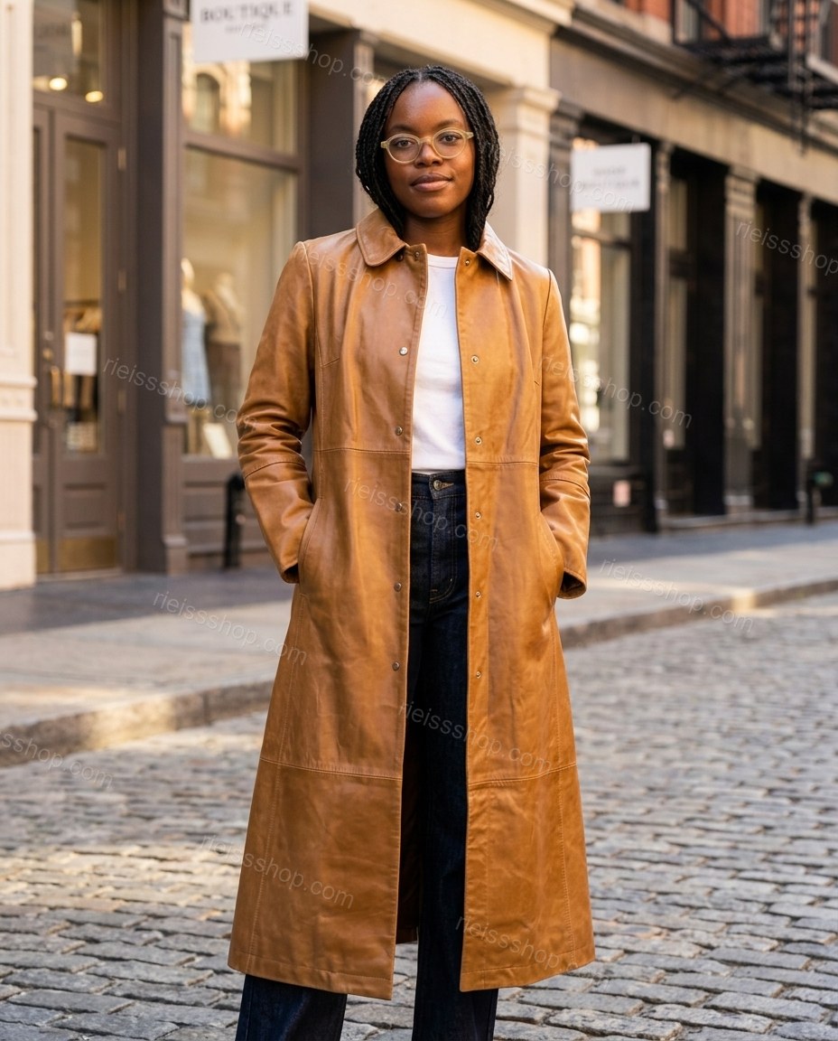 Brown Coat, full-length hero view, by Rieissshop