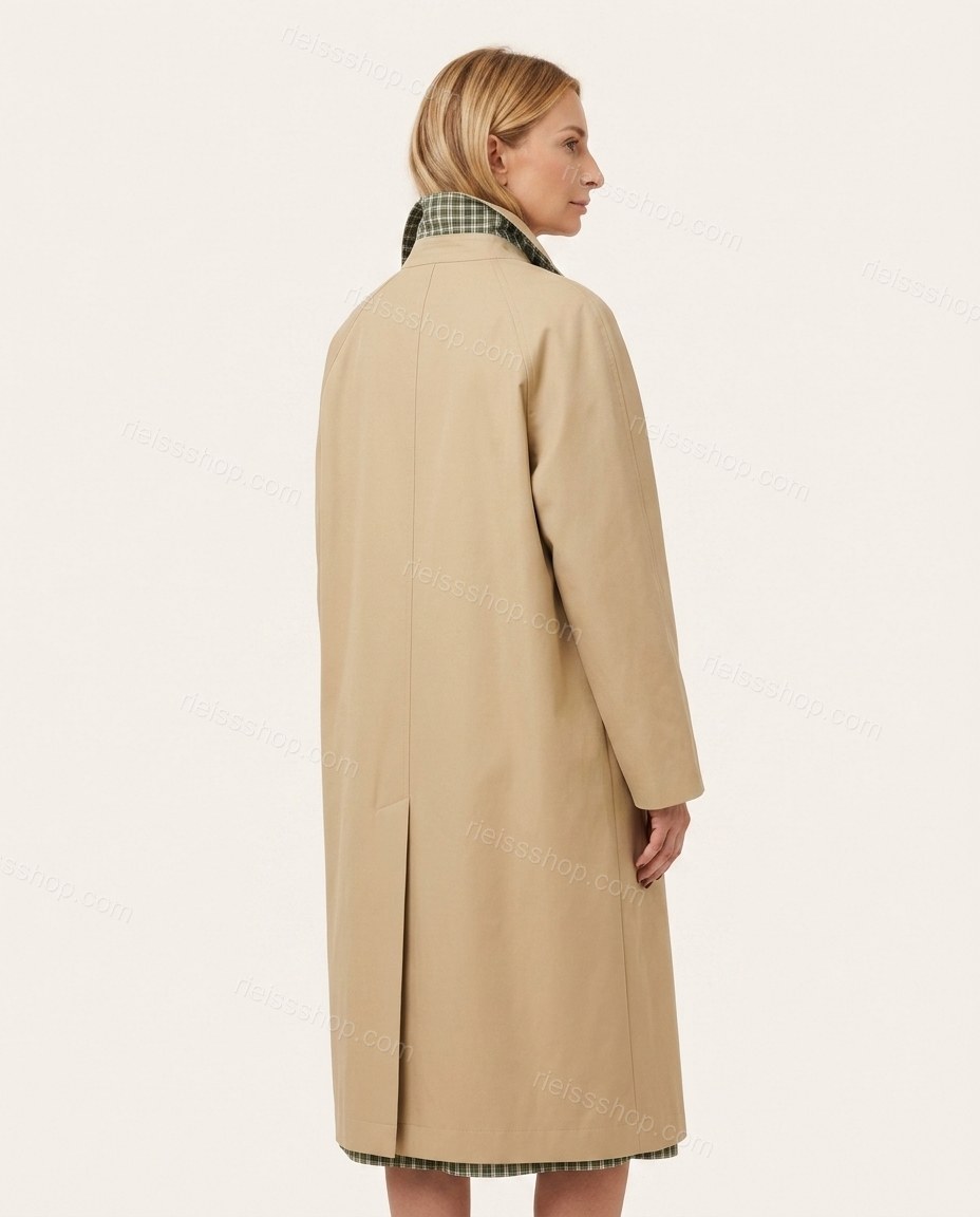 Beige Plaid Two-Piece Set, back studio view showing plain back with a single center vent/slit, by Rieissshop