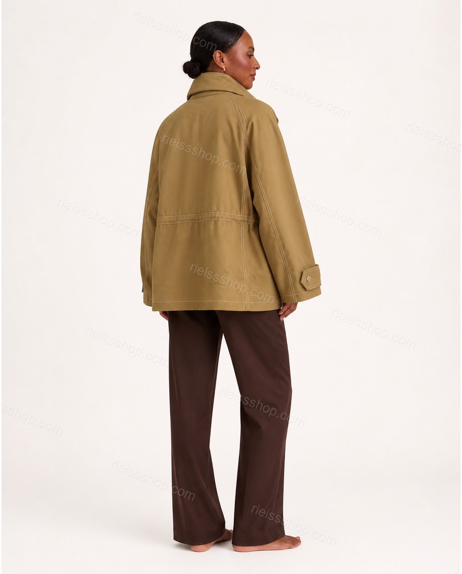 Olive Green Modern Textured Two-Piece Set Olive Green Two-Piece Set with Relaxed Fit silhouette and Textured texture, side or back garment view for Day-to-Night, a transitional city plan, Fall late-summer city plans and early-fall occasions, US East / Ham by Rieissshop