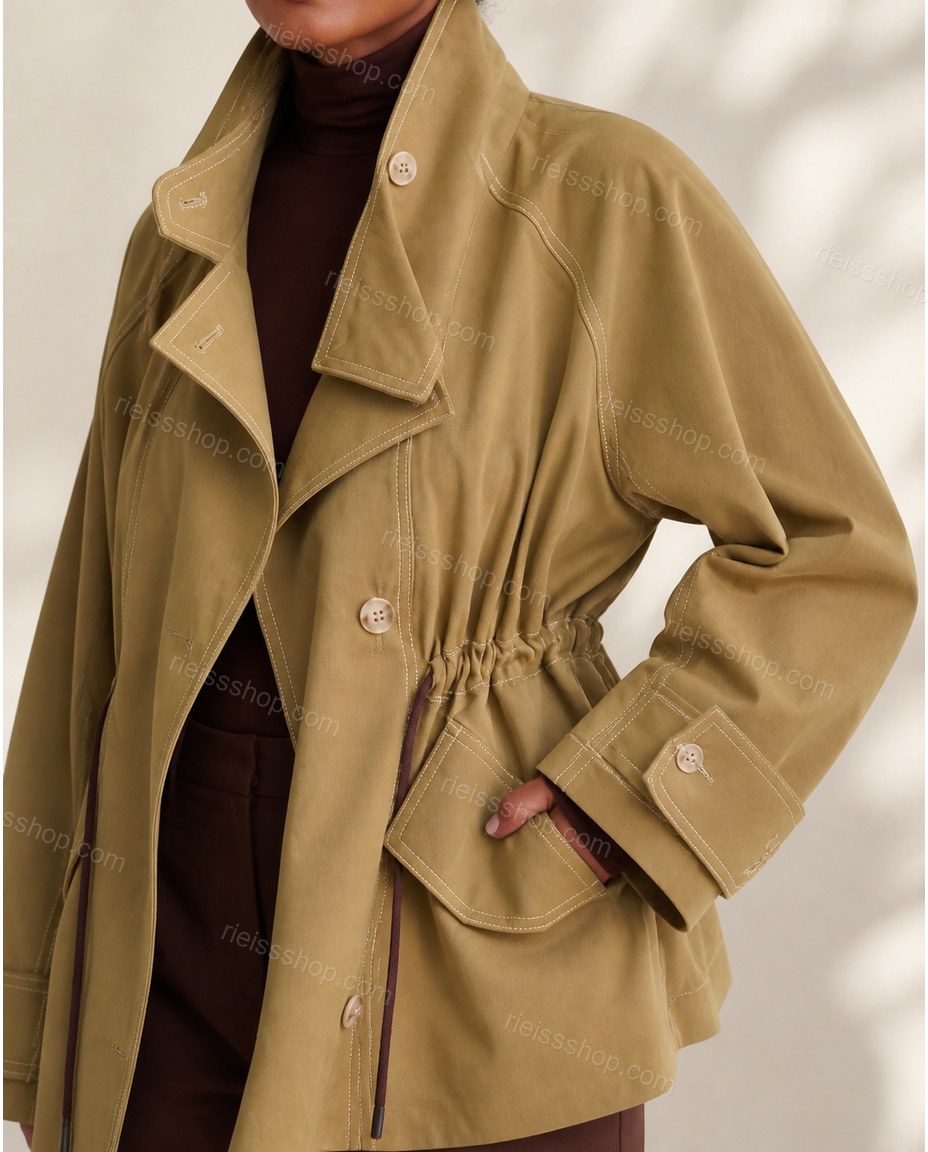 Olive Green Modern Textured Two-Piece Set Olive Green Two-Piece Set with Relaxed Fit silhouette and Textured texture, additional styling view for Day-to-Night, a transitional city plan, Fall late-summer city plans and early-fall occasions, US East / Hampt by Rieissshop