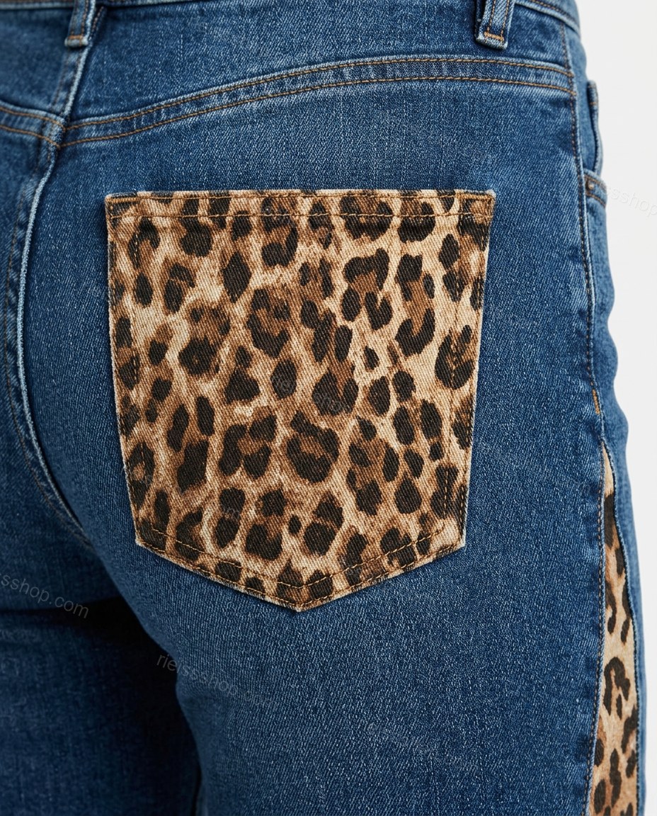 Brown Leopard Print Denim Two-Piece Set, close-up of leopard print, by Rieissshop