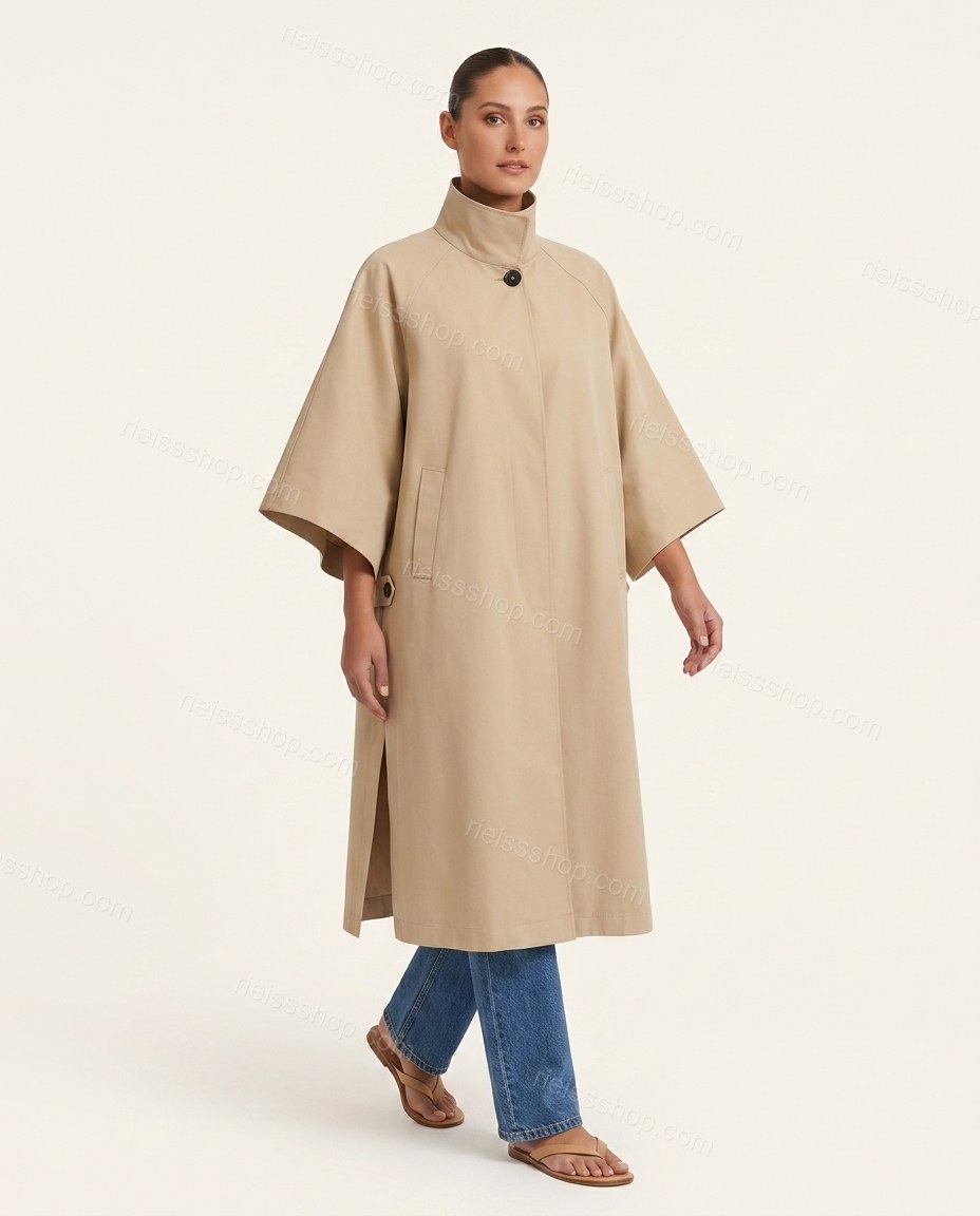 Beige Coat, front studio view, by Rieissshop