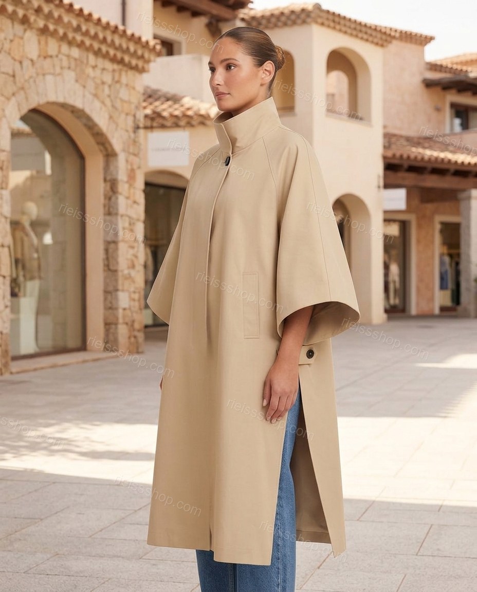 Beige Coat, alternate use-case lifestyle view, by Rieissshop