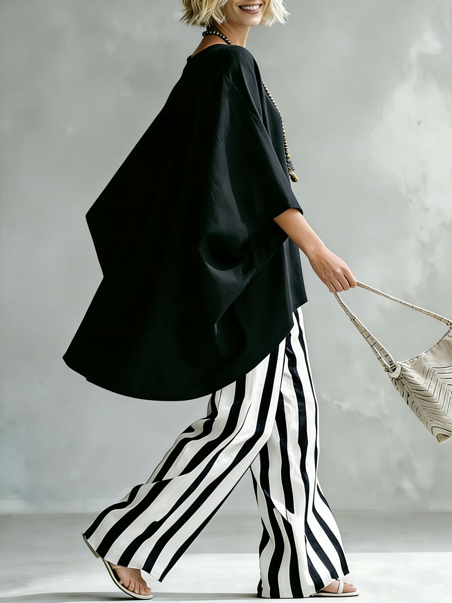 [Copy]Cozy Loose-fit Striped Cotton-linen Two-piece Set