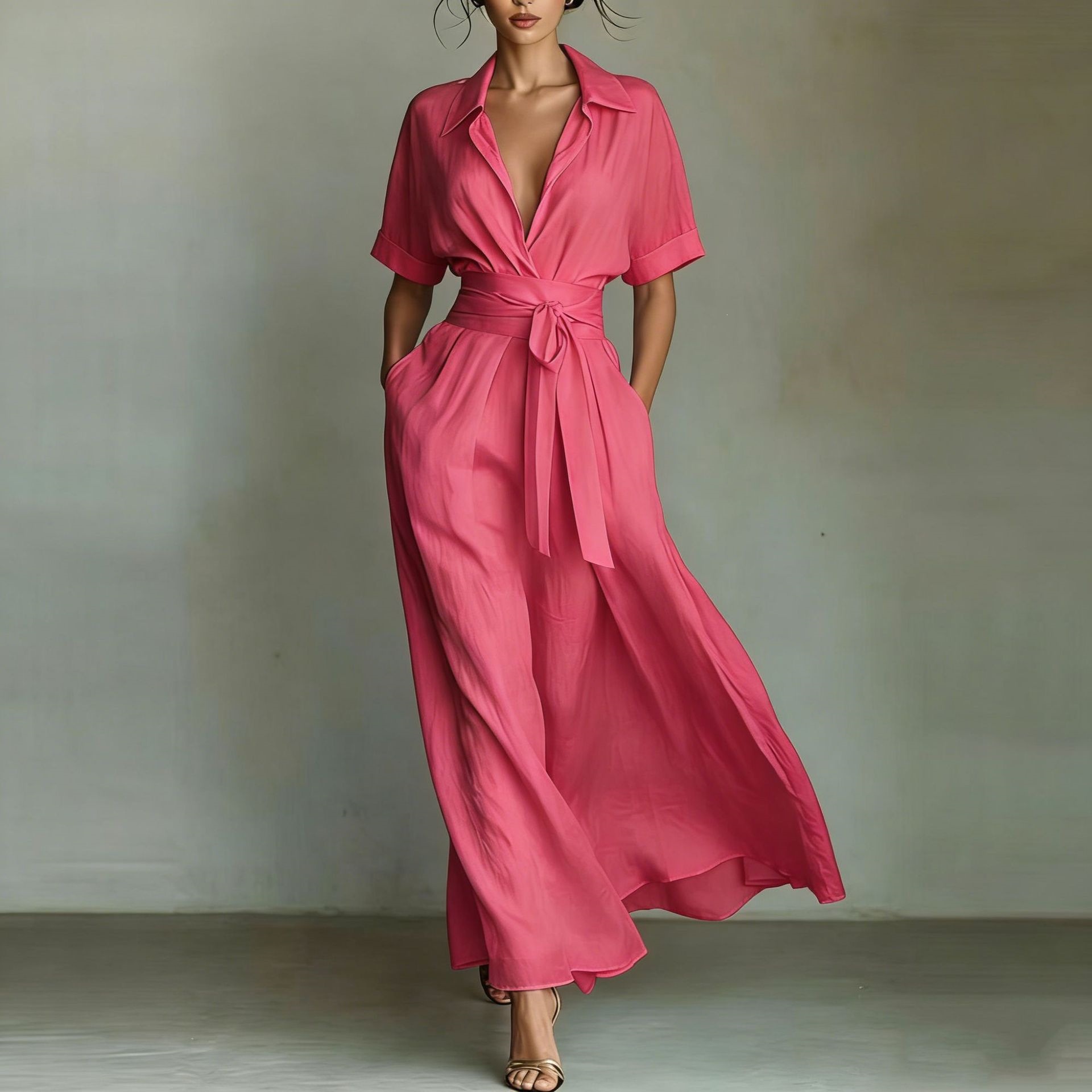 Women's maxi dress size reference &mdash; model wearing size S