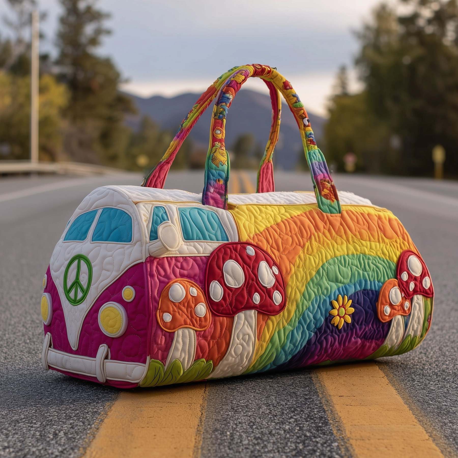 Hippie Van Quilted Duffle Bag GFTOTP11493