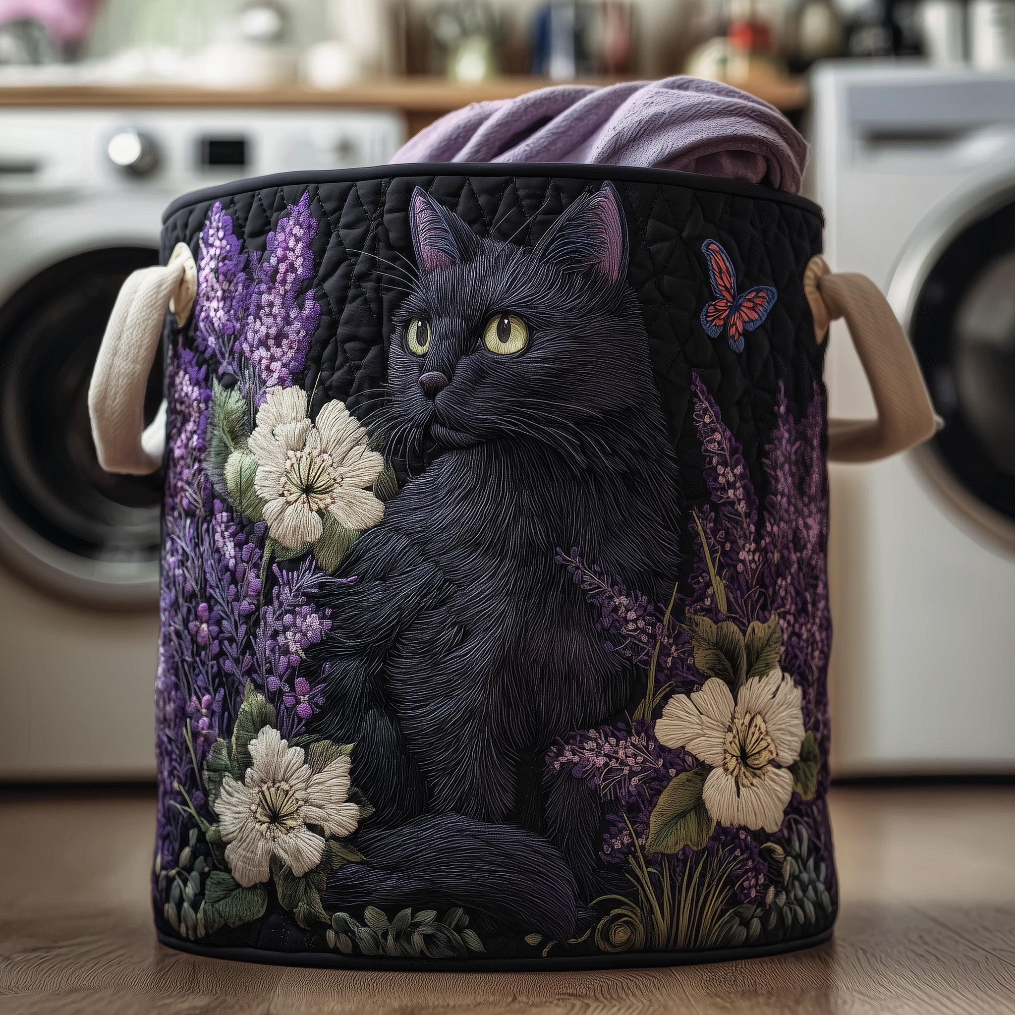 Petal Paws Quilted Laundry Basket GFTOTP11622