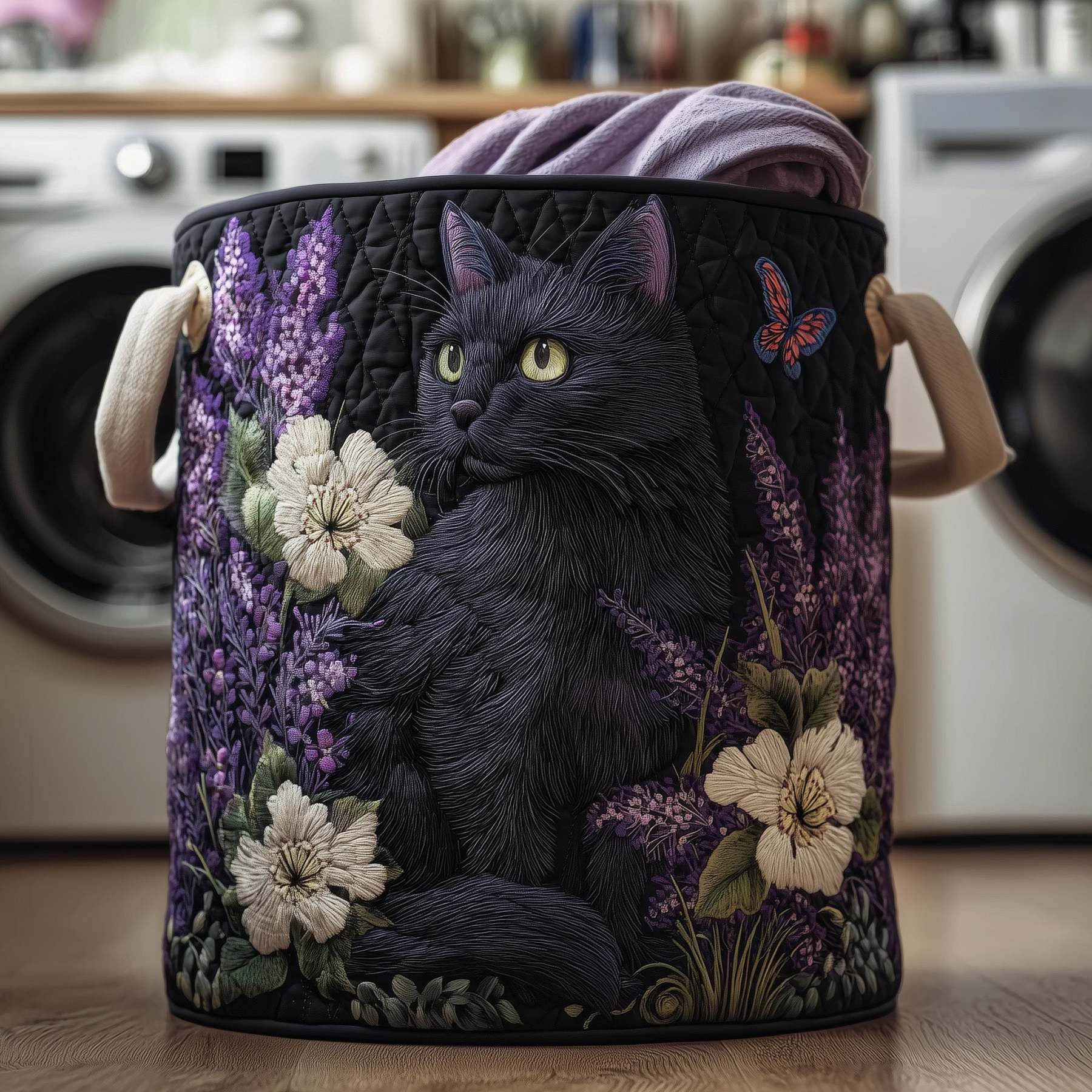 Petal Paws Quilted Laundry Basket GFTOTP11622