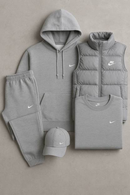 Nk™ Complete Set - Sweatshirt, Pants, Puffer Jacket &amp; T-shirt